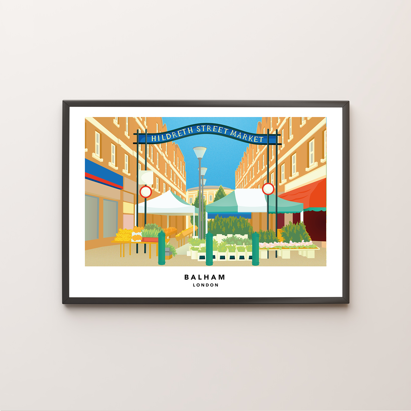 Balham Hildreth Street Market Giclée Art Print - New