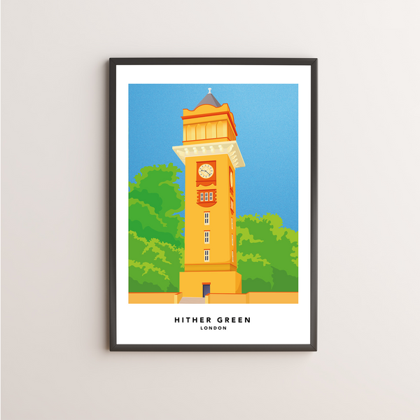 Hither Green Clock Tower Giclée Art Print - New