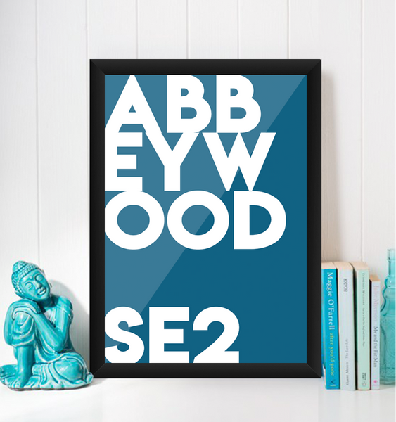 Abbey Wood Typography Giclée Art Print