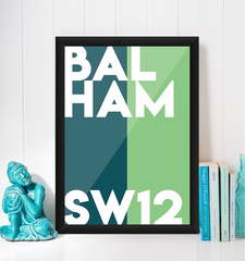 Balham Typography Giclée Art Print