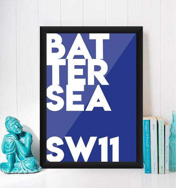 Battersea Typography SW11 Giclée Art Print