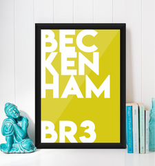 Beckenham Typography Giclée Art Print