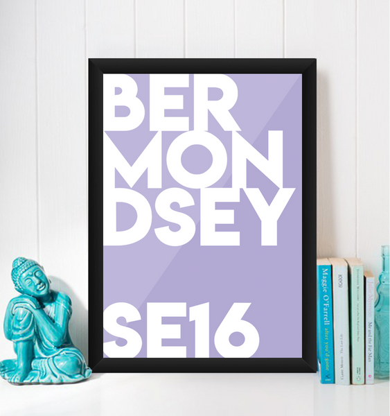 Bermondsey Typography SE16 Giclée Art Print