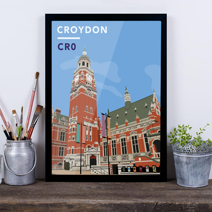 Croydon Clock Tower And Town Hall CR0 - Giclée Art Print