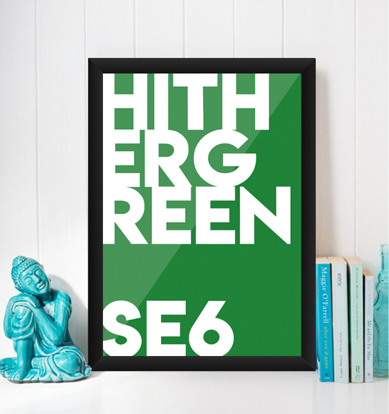 Hither Green Typography Giclée Art Print